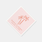 Moderne, handGezeichnet Palmen, rosa Hochzeit Serviette (Ecke)