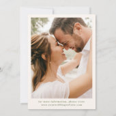 Moderne, handGezeichnet Palmenbaumkremskrama-Foto Save The Date (Rückseite)