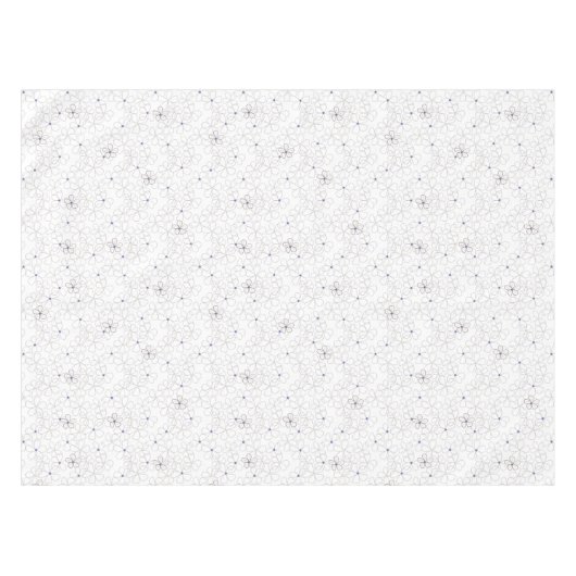 Moderne handgezeichnet Taupe Periwinkle Blume Tischdecke (Vorderseite (Horizontal))