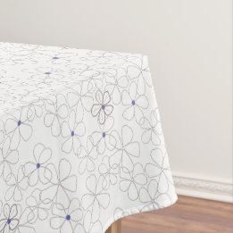 Moderne handgezeichnet Taupe Periwinkle Blume Tischdecke