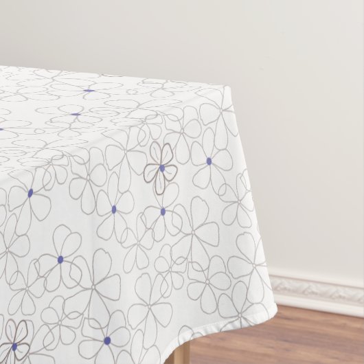 Moderne handgezeichnet Taupe Periwinkle Blume Tischdecke (Beispiel)