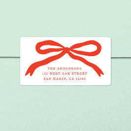 Moderne handGezeichnet Weihnachtsfeiertage in Red Adressaufkleber