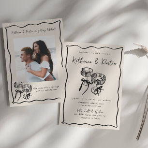 Moderne handGezeichnet Whimsical-Foto-Hochzeit Einladung