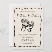 Moderne handGezeichnet Whimsical-Foto-Hochzeit Einladung (Vorderseite)