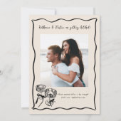 Moderne handGezeichnet Whimsical-Foto-Hochzeit Einladung (Rückseite)