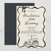 MODERNE handgezeichnete 30. Geburtstagseinladung Einladung (Vorne/Hinten)