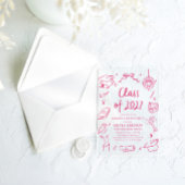 Moderne handgezeichnete Abschlussfeier Klasse 2027 Acryleinladungen