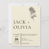 moderne, handgezeichnete Blume Trend Hochzeit Einladung (Vorderseite)