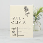 moderne, handgezeichnete Blume Trend Hochzeit Einladung (Stehend Vorderseite)