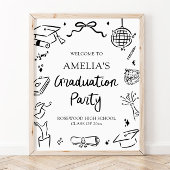 Moderne handgezeichnete Bogengratulationsparty-Wil Poster