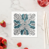 Moderne handgezeichnete Doodle mit Blau Serviette (Beispiel)