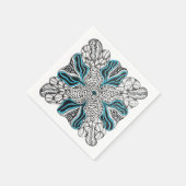 Moderne handgezeichnete Doodle mit Blau Serviette (Ecke)