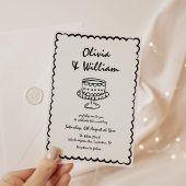 Moderne handgezeichnete einzigartige Retro-Hochzei Einladung