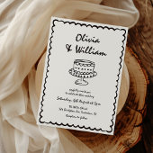 Moderne handgezeichnete einzigartige Retro-Hochzei Einladung