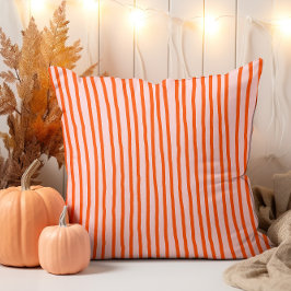 Moderne Handgezeichnete Fall Vermillion gestreift Kissen