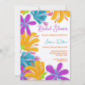 Moderne, handgezeichnete, farbenfrohe Blume Einladung (Vorderseite)