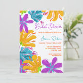 Moderne, handgezeichnete, farbenfrohe Blume Einladung (Stehend Vorderseite)