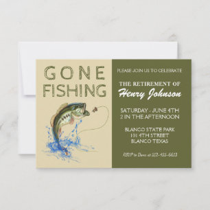 Moderne handgezeichnete Gone Fishing Retirement Ei Einladung