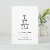 Moderne handgezeichnete Hochzeit rettet das Datum Save The Date (Stehend Vorderseite)