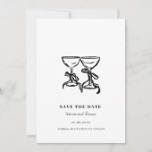 Moderne handgezeichnete Hochzeit rettet das Datum Save The Date (Vorderseite)