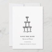 Moderne handgezeichnete Hochzeit rettet das Datum Save The Date (Vorderseite)