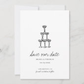 Moderne handgezeichnete Hochzeit rettet das Datum Save The Date (Vorderseite)