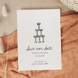 Moderne handgezeichnete Hochzeit rettet das Datum Save The Date