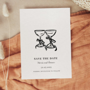 Moderne handgezeichnete Hochzeit rettet das Datum Save The Date