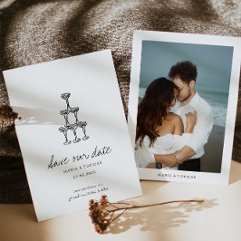 Moderne handgezeichnete Hochzeit rettet das Datum Save The Date