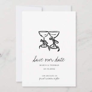 Moderne handgezeichnete Hochzeit - "Save the Date" Save The Date