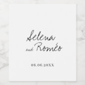 Moderne handgezeichnete Hochzeit Weinetikett (Einzelnes Label)