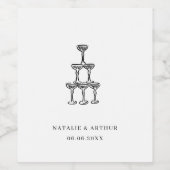 Moderne handgezeichnete Hochzeit Weinetikett (Einzelnes Label)