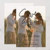 Moderne handgezeichnete Hochzeitsfoto-Save-the-Dat Save The Date (Vorne/Hinten)