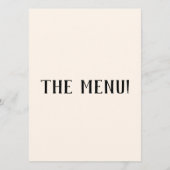 Moderne handgezeichnete Kuchen Retro Quirky Hochze Menükarte (Rückseite)