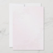 Moderne, handgezeichnete, patelrosa Blume Einladun (Rückseite)