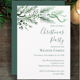 Moderne handgezeichnete Pine Christmas Party Einla Einladung