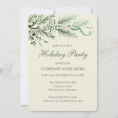 Moderne, handgezeichnete Pine Corporate Holiday Pa Einladung (Vorderseite)