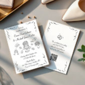 Moderne, handgezeichnete QR-Codierung Hochzeit Einladung