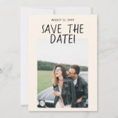 Moderne handgezeichnete romantische Retro-Foto Hoc Save The Date (Vorderseite)
