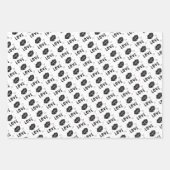 Moderne, handgezeichnete schwarz-weiße Herzen Geschenkpapier Set (Vorderseite 2)