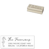 Moderne handgezeichnete Seepferd-Rücksendeadresse. Gummistempel (Stempel)