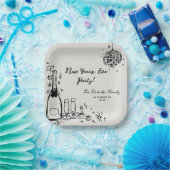 Moderne handgezeichnete Silvesterparty Pappteller (Party)