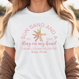 Moderne handgezeichnete Strandbachelorette Tri-Blend Shirt