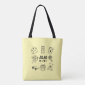 Moderne handgezeichnete Valentins-Icons Tasche (Rückseite)