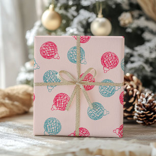 Moderne handgezeichnete Weihnachtsornament-Muster  Geschenkpapier