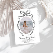 Moderne, handgezogene Bow Whimsical Baby Dusche Einladung