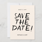 Moderne handgezogene Champagner Retro Quirky Weddi Save The Date (Vorderseite)