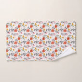 Moderne, handgezogene Tulpen Badetuch Set (Handtuch)