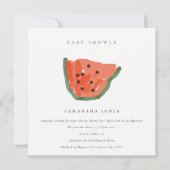 Moderne handgezogene Wassermelone Fruchtsaftdusche Einladung (Vorderseite)