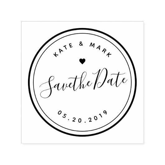 Moderne Handkalligrafie-Hochzeit rettet das Datum Permastempel (Design)